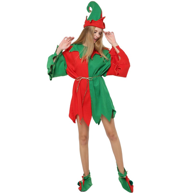 EraSpooky Women Christmas Santa Elf Costume for Christmas Party(One Size) - Image 2